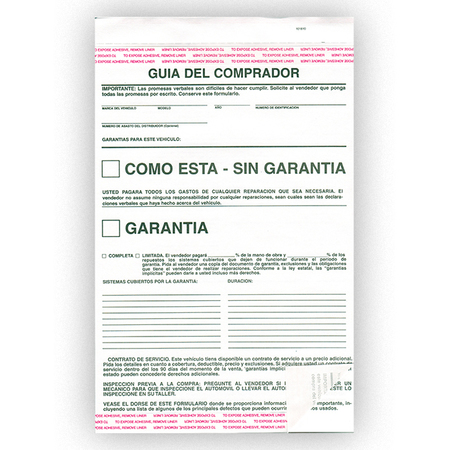 ASP Spanish As Is Plain Buyers Guide, 1 Part, Qty 100 Pk 8250-SP